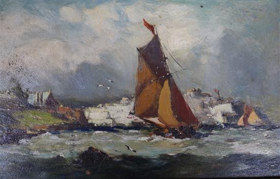 R Malcolm Lloyd Fishing boats leaving harbour 5 x 8in.